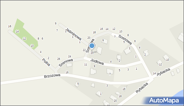 Wąsosz, Sosnowa, 13, mapa Wąsosz