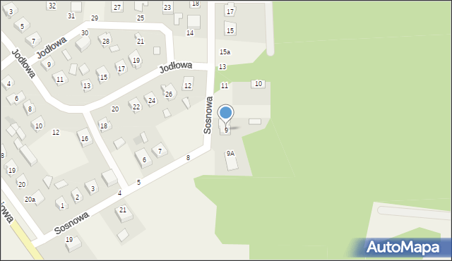 Widawa, Sosnowa, 9, mapa Widawa