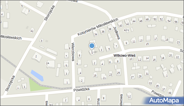 Witkowo, Sosnowa, 1, mapa Witkowo