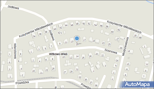 Witkowo, Sosnowa, 15, mapa Witkowo