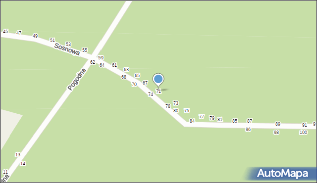 Władysławów, Sosnowa, 71, mapa Władysławów