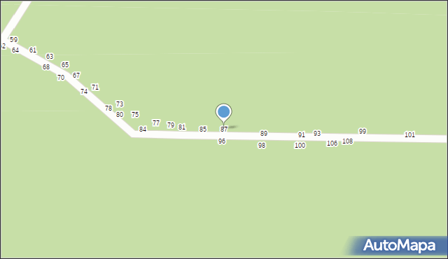 Władysławów, Sosnowa, 87, mapa Władysławów