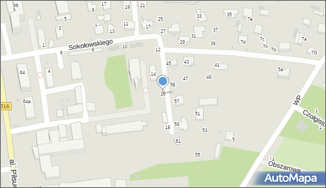 Włodawa, Sokołowskiego Alfreda, 16, mapa Włodawa