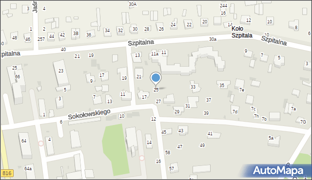 Włodawa, Sokołowskiego Alfreda, 25, mapa Włodawa