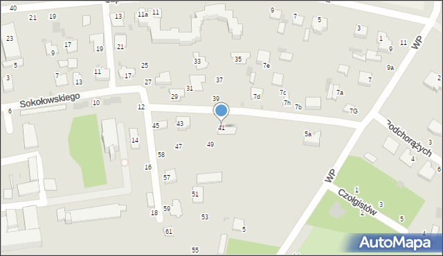 Włodawa, Sokołowskiego Alfreda, 41, mapa Włodawa