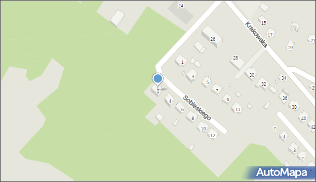 Włodowice, Sobieskiego, 2, mapa Włodowice