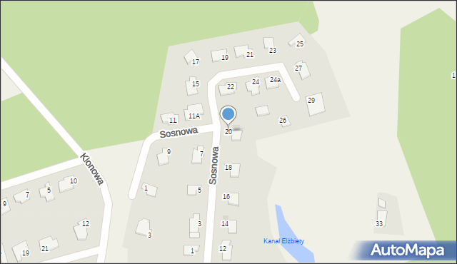 Wójtowo, Sosnowa, 20, mapa Wójtowo