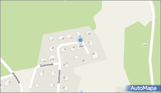 Wójtowo, Sosnowa, 24a, mapa Wójtowo