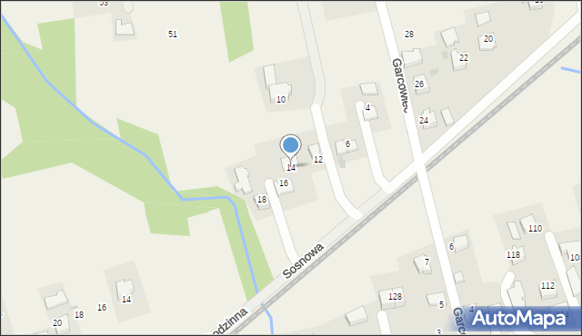 Wola Radziszowska, Sosnowa, 14, mapa Wola Radziszowska