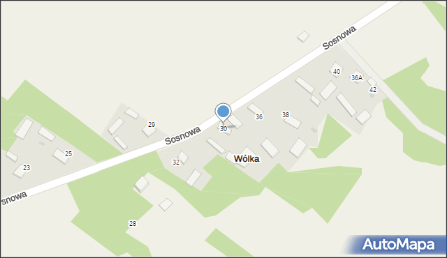 Wólka, Sosnowa, 30, mapa Wólka