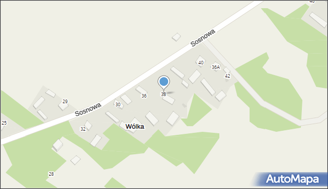 Wólka, Sosnowa, 38, mapa Wólka