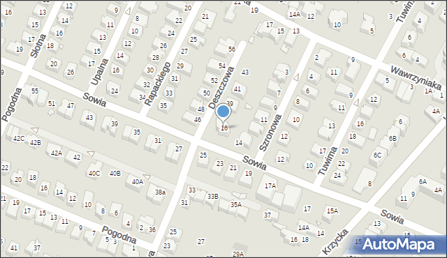 Wrocław, Sowia, 16, mapa Wrocławia