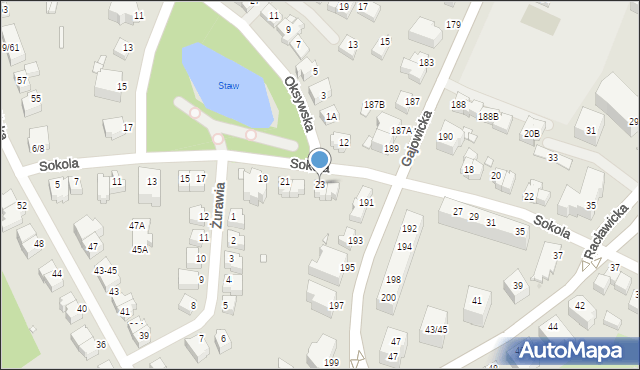 Wrocław, Sokola, 23, mapa Wrocławia