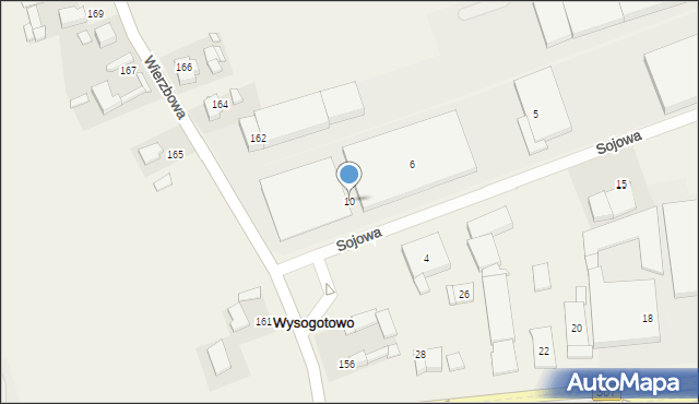 Wysogotowo, Sojowa, 10, mapa Wysogotowo