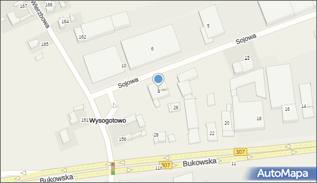 Wysogotowo, Sojowa, 4, mapa Wysogotowo