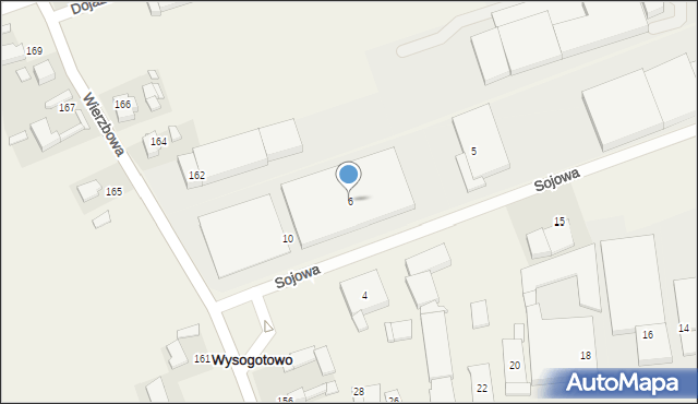 Wysogotowo, Sojowa, 6, mapa Wysogotowo