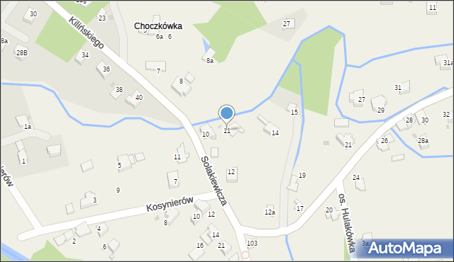 Zagórnik, Solakiewicza Leszka, ks., 11, mapa Zagórnik