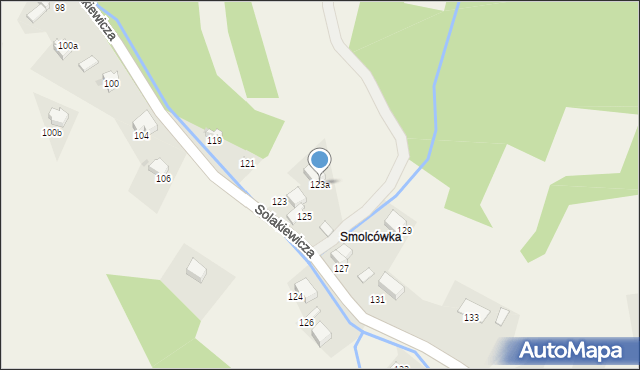 Zagórnik, Solakiewicza Leszka, ks., 123a, mapa Zagórnik