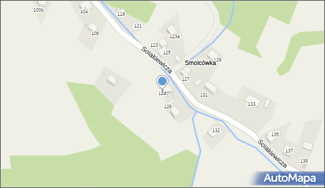 Zagórnik, Solakiewicza Leszka, ks., 124, mapa Zagórnik