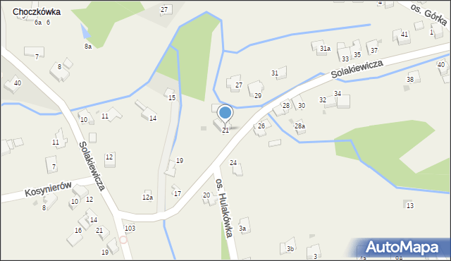 Zagórnik, Solakiewicza Leszka, ks., 21, mapa Zagórnik