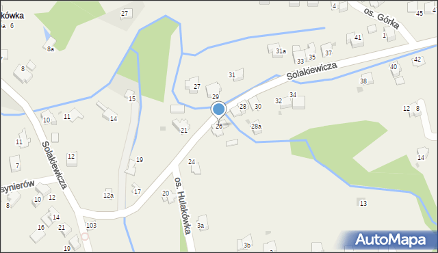 Zagórnik, Solakiewicza Leszka, ks., 26, mapa Zagórnik