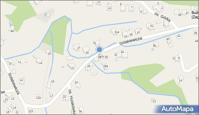 Zagórnik, Solakiewicza Leszka, ks., 28, mapa Zagórnik