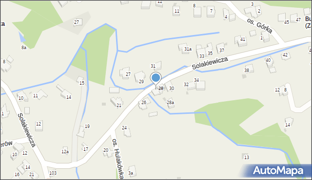 Zagórnik, Solakiewicza Leszka, ks., 28b, mapa Zagórnik