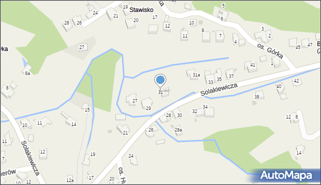 Zagórnik, Solakiewicza Leszka, ks., 31, mapa Zagórnik