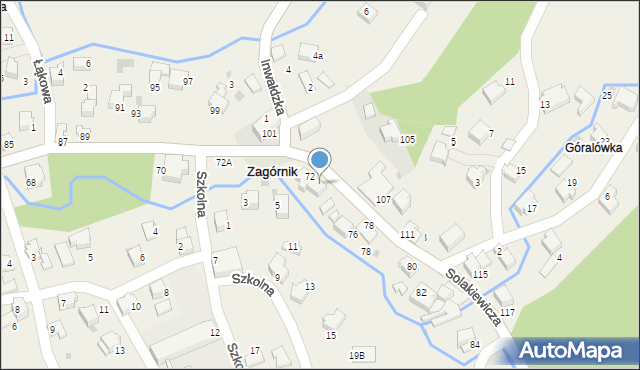 Zagórnik, Solakiewicza Leszka, ks., 74, mapa Zagórnik