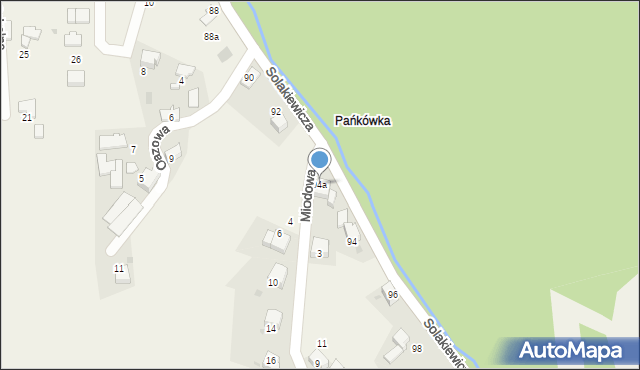 Zagórnik, Solakiewicza Leszka, ks., 94a, mapa Zagórnik