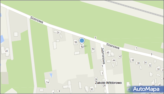 Zakole-Wiktorowo, Sosnowa, 54, mapa Zakole-Wiktorowo