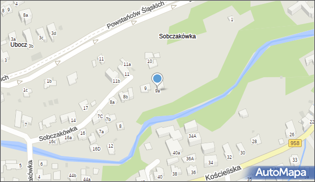 Zakopane, Sobczakówka, 9a, mapa Zakopanego