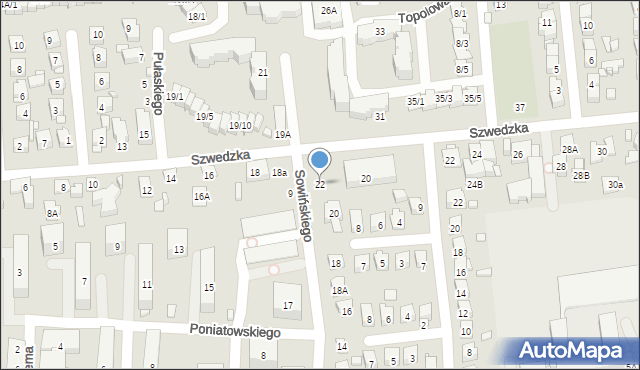 Zamość, Sowińskiego Józefa, gen., 22, mapa Zamościa