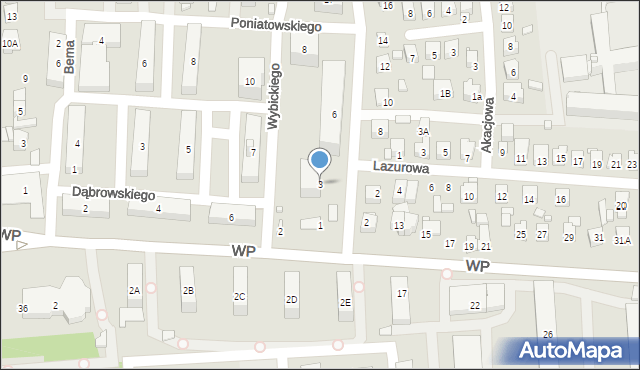 Zamość, Sowińskiego Józefa, gen., 3, mapa Zamościa