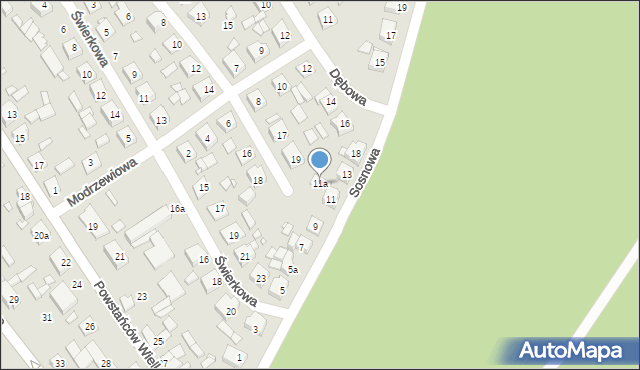 Zaniemyśl, Sosnowa, 11a, mapa Zaniemyśl
