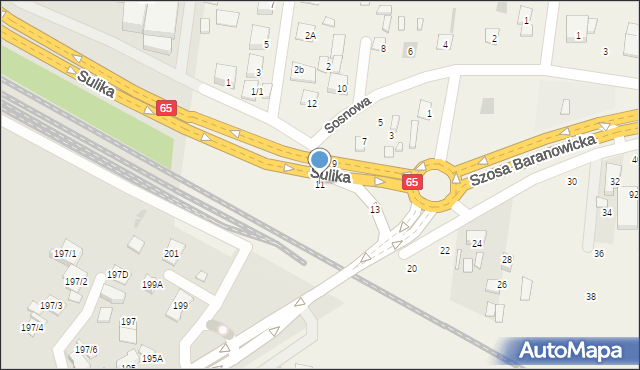 Zaścianki, Sosnowa, 11, mapa Zaścianki