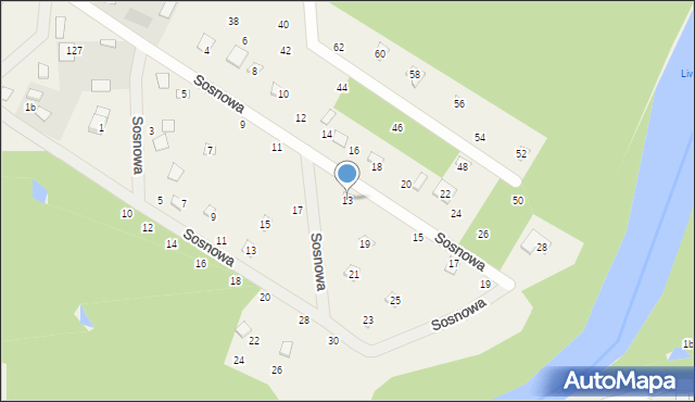 Zawiszyn, Sosnowa, 13, mapa Zawiszyn