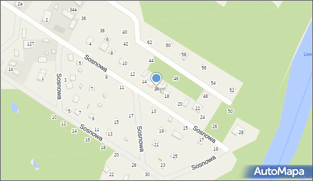 Zawiszyn, Sosnowa, 16, mapa Zawiszyn