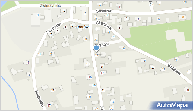 Zborów, Solecka, 13, mapa Zborów