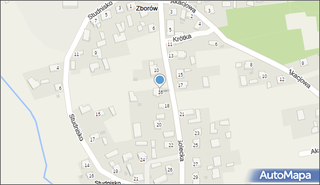 Zborów, Solecka, 16, mapa Zborów