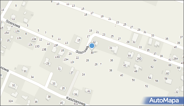 Zgłobice, Sosnowa, 30, mapa Zgłobice