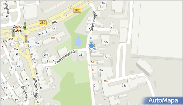 Zielona Góra, Sowińskiego Józefa, gen., 32, mapa Zielona Góra