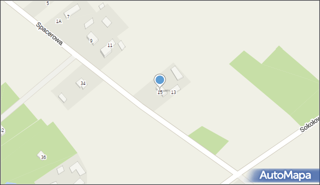 Adamówek, Spacerowa, 15, mapa Adamówek