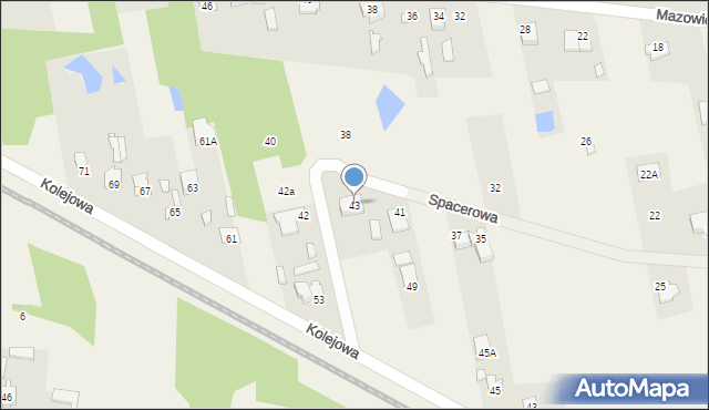 Aleksandrówka, Spacerowa, 43, mapa Aleksandrówka