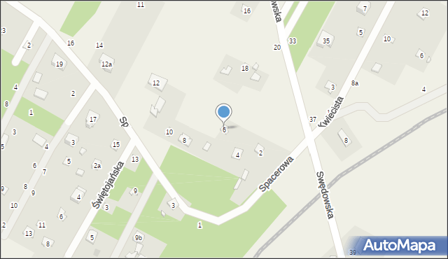 Anielin Swędowski, Spacerowa, 6, mapa Anielin Swędowski