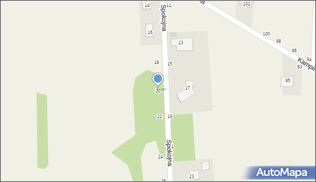 Augustówek, Spokojna, 20, mapa Augustówek
