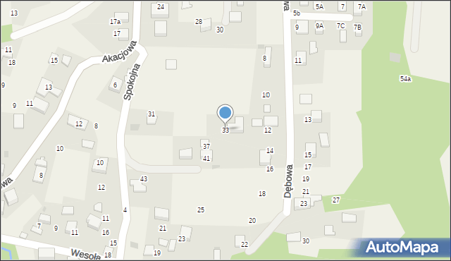Balice, Spokojna, 33, mapa Balice