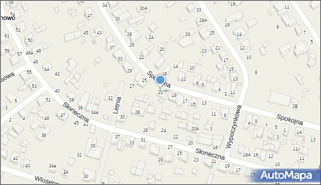 Baranowo, Spokojna, 21, mapa Baranowo