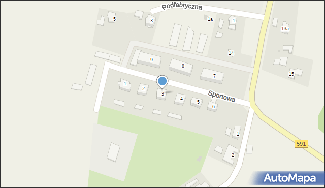 Barciany, Sportowa, 3, mapa Barciany