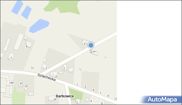 Bartkowice, Spacerowa, 4, mapa Bartkowice